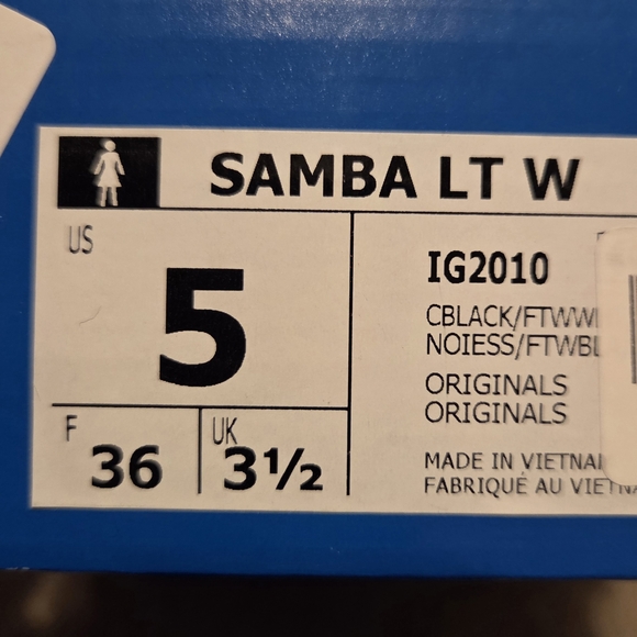 Adidas Samba Kids Sneakers - Black, White, and Tan - Picture 5 of 6